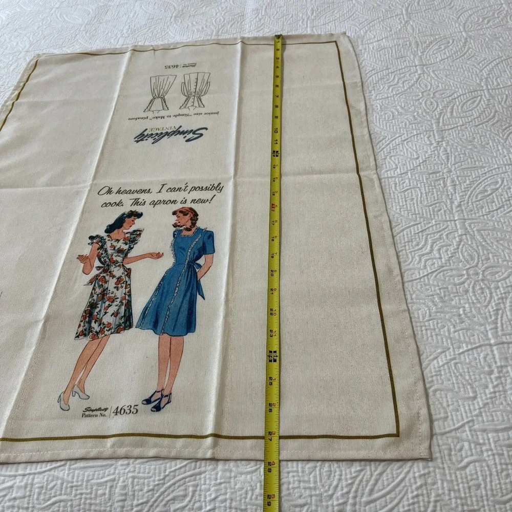 NWOT SIMPLICITY VINTAGE TEA TOWEL Pattern No. 4635 Can't Possibly Cook Apron New